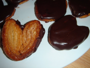 Palmeras de hojaldre con chocolate